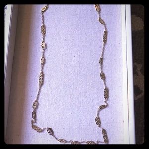 Stella & Dot Long Gold Geo Necklace